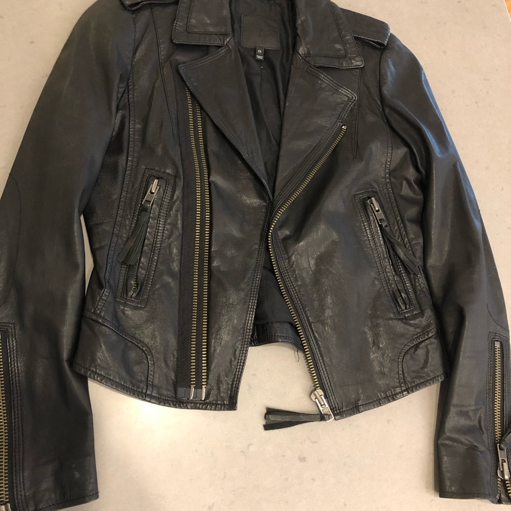 Joie Black Leather Biker Jacket